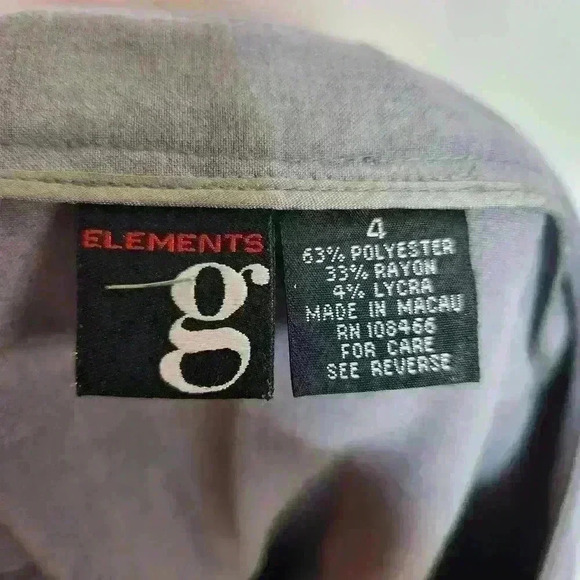 Elements g women's gray front zip skirt size 4 - Picture 3 of 4